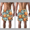 thumbnail image 3 of luoweisi Men's Beach Shorts Quick Dry Swim Trunks with Mesh Lining Starfish XL, 3 of 5