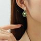 thumbnail image 2 of Green Lotus leaf Pearl Irregular Earrings For Women, 2 of 4