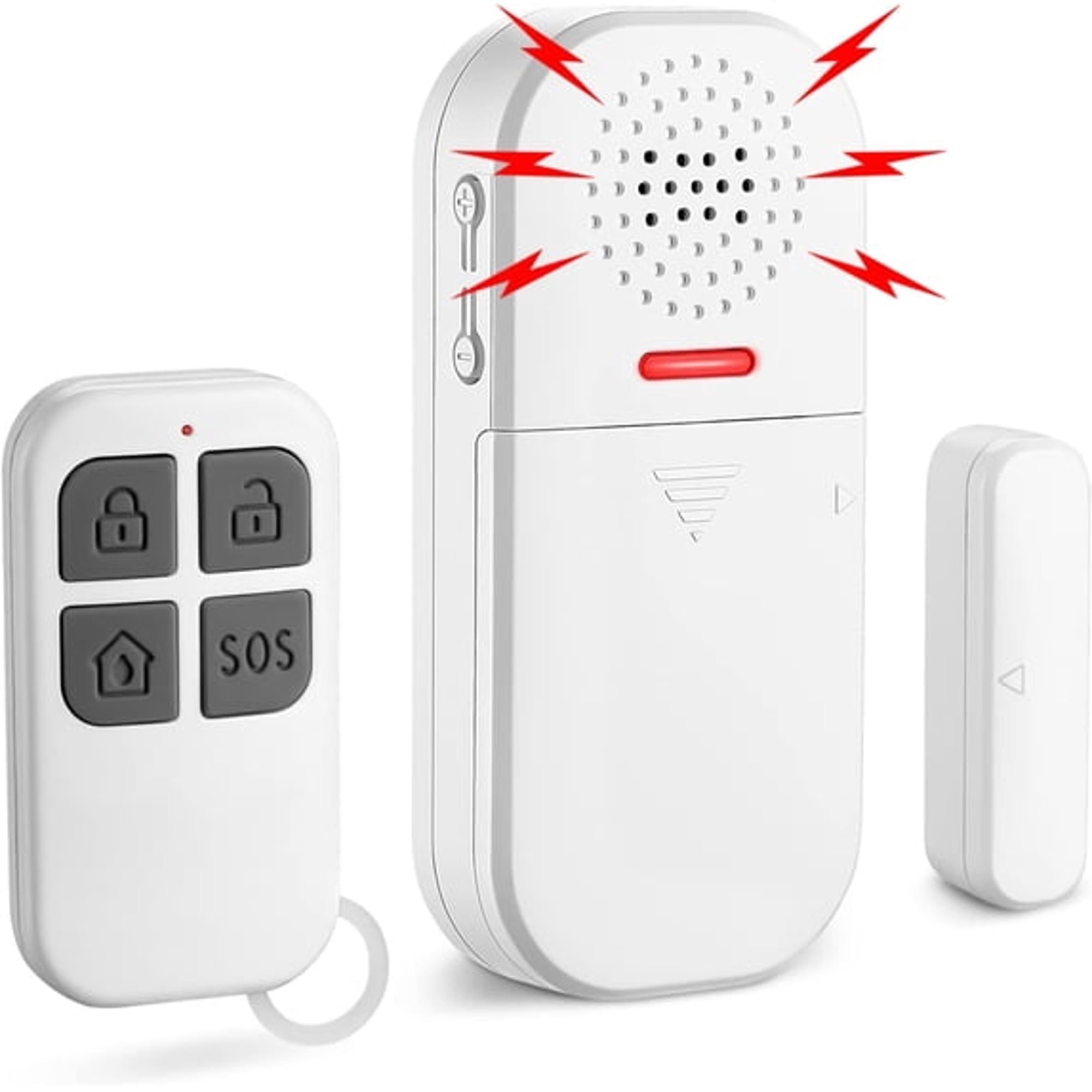 GJX 130dB Loud Door Alarm Adjustable Volume, 5 Feature Modes Door Alarms for Kids Safety Home Security Pool Safety Door Window Open Sensor Wireless Door Alarm with Remote