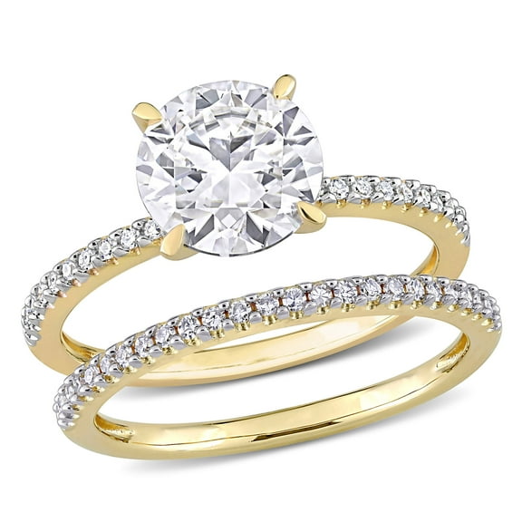 Everly Women's Created Moissanite 14k Yellow Gold Bridal Set