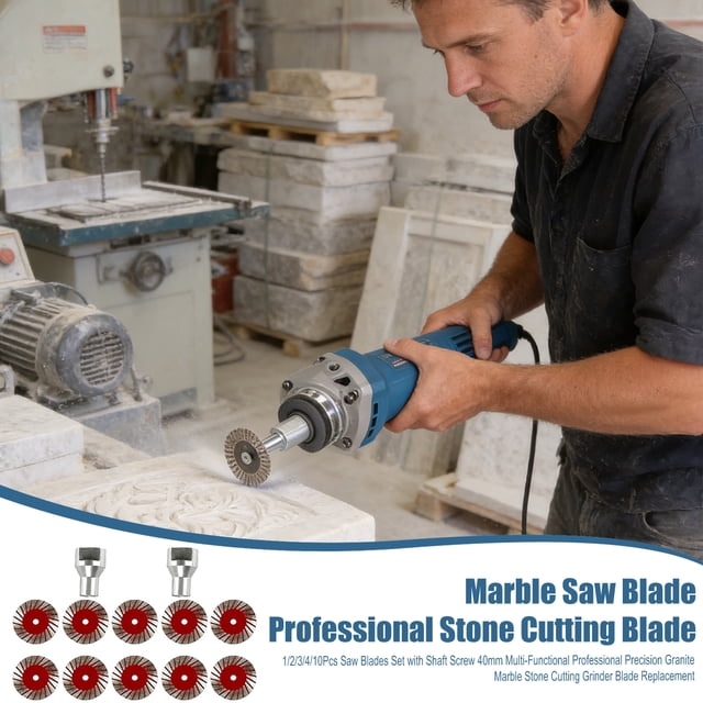 1/2/3/4/10Pcs Saw Blades Set with Shaft Screw 40mm Multi-Functional Professional Precision Granite Marble Stone Cutting Grinder Blade Replacement