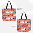 thumbnail image 3 of Vsdgher Cartoon with Traffic Elements print Tote Bag for Women Shoulder Bag with Zipper Large Shoulder Bag Handle Handbag Portable Washable for Travel, Work, 3 of 8