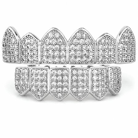 Hip Hop Grillz Teeth Gold Silver Diamond Grills Rapper Costume Jewelry