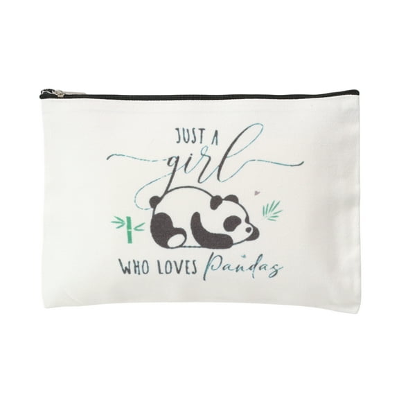 Unique Bargains 1 Pc Durable Animal Pattern Makeup Bag White Canvas