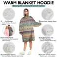 thumbnail image 5 of Wearable Oversized Blanket,Yellow and Pink Geometric Boho Pattern Wearable Blanket Hoodie for Adults,Cozy Hooded Blankets with Super Pockets,Super Warm Fuzzy Pullover for Women & Men, 5 of 6