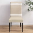 thumbnail image 4 of Chair Covers Khaki Stripes Dining Chair Slipcovers French Stripe Farmhouse Style Stretch Removable Chair Seat Protector Party Decoration Set of 1, 4 of 6