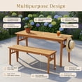 thumbnail image 6 of Hommoo 48" Acacia Wood Bench, Wooden Bench with Breathable Slat Seat, Triangular Support Frame, for Dining Room, Patio, Entryway & Garden, Natural, 6 of 7