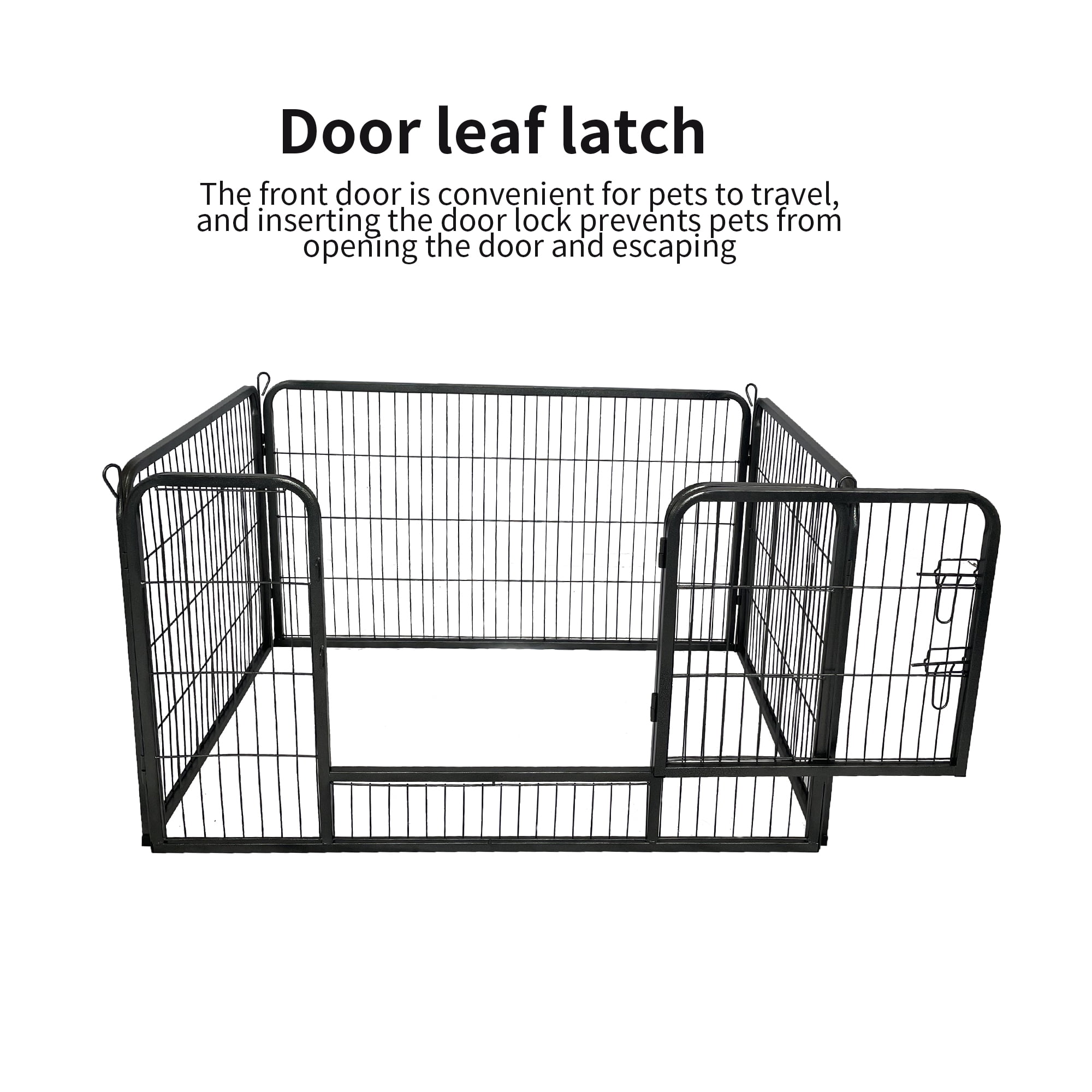 Pefilos 27" Dog Fence 4-Panels Indoor Metal Puppy Dog Run Fence / Iron Pet Dog Playpen, Black Pefilos 27" Dog Fence 4-Panels Indoor Metal Puppy Dog Run Fence / Iron Pet Dog Playpen, Black