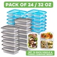 thumbnail image 3 of Contenants de Stockage Alimentaire avec Couvercles - (24 Pack-32 Oz) 12- 3 Compartiments Contenants de Préparation de Repas Réutilisables Ou Jetables & 12- Boîtes Bento de Stockage Alimentaire, Sans Bpa, Micro-Ondes, Congélateur, Lave-Vaisselle, 3 of 9