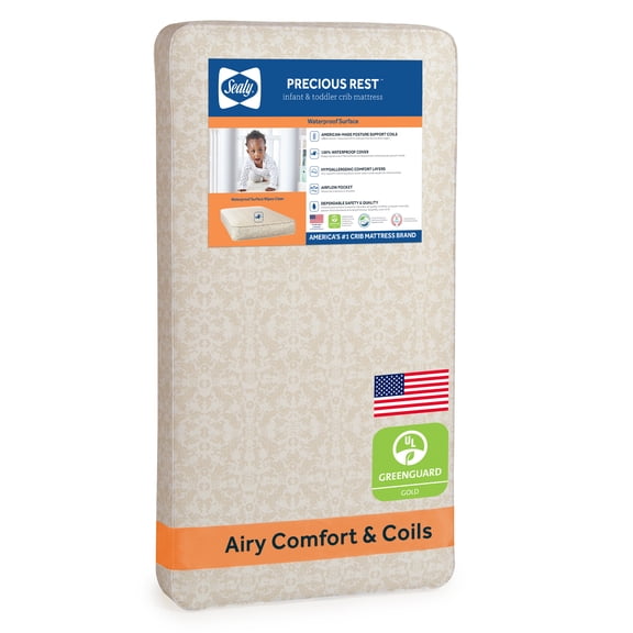 Sealy Precious Rest Extra Firm Baby Crib & Toddler Mattress, 120 Coil, Waterproof