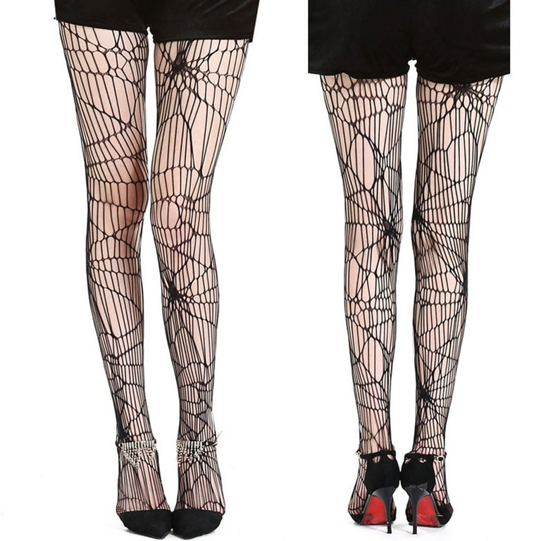 TINYSOME Spider Web Black Pantyhose Ripped Fishnet Tights Stocking 