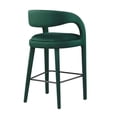 thumbnail image 4 of Bar Stool Chair Barstool, Green, Velvet, Pub Cafe Bistro Dining Kitchen Hospitality Restaurant, Modern Contemporary Boutique HB35945, 4 of 10