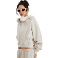 thumbnail image 2 of BEGOING Women's Long Sleeve Cropped Hoodies Casual Pullover Hooded Sweatshirts,Heavyweight Retro Washed Crop Tops Sweatshirt Drawstring Hooded Workout Shirts Solid Loose Fit Tee Shirt,Beige S-XL, 2 of 8