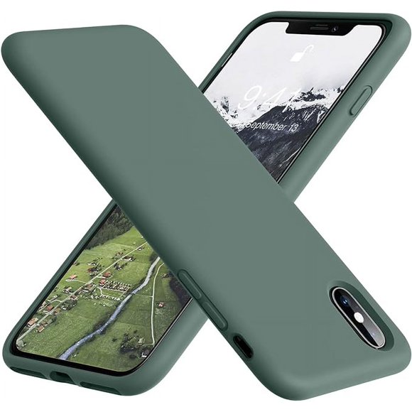 Conçu pour iPhone X Étui en Silicone, Protection Antichoc Anti-Chute Anti-Poussière Anti-Rayures Étui de Téléphone pour iPhone X, Vert