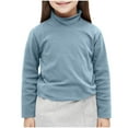 thumbnail image 2 of Babcutegg Kid Girls Blouse High Neck Warm Long Sleeve Clothes for Girls Blue Size 1, 2 of 6