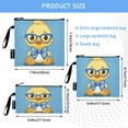 thumbnail image 3 of Haosy 3 Pack Reusable Ziploc Bags BPA Free Healthy Food Storage Bag Leakproof Sandwich Snack Freezer Bags Cute Duck Wear Glasses and Tie, 3 of 7