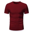 thumbnail image 4 of Yoodem Men's T-shirts Mens Shirts Mens Spring Summer Casual Sports Colorblock Comfortable Breathable Round Neck T Shirt Shirts for Men Red XXL, 4 of 5