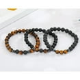 thumbnail image 4 of 6PCS Mens 8mm Beaded Bracelets Lava Rock Natural Stone Charm Jewelry Stack Fashion Accessories, Suitable for Daily Wear, 4 of 6