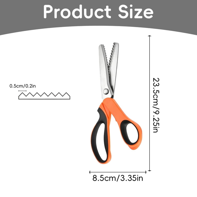 YAZHPA 1Pc Stainless Pinking Shears for Fabric with Comfort Grips, 9 ...