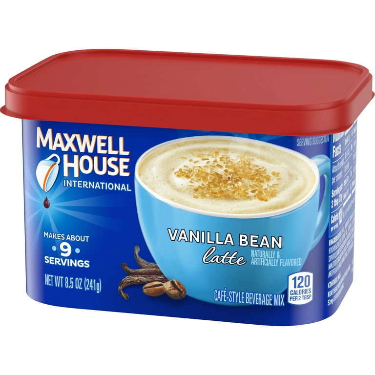  Maxwell House International Vanilla Bean Latte Instant Coffee  (8.5 oz Canister) : Powdered Drink Mixes : Grocery & Gourmet Food