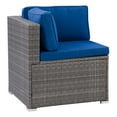 thumbnail image 3 of CorLiving Parksville Resin Wicker Rattan and Galvanized Steel Patio Sectional Corner Chair with Cushions, Sold Individually, Use to Expand an Outdoor Set, 3 of 8