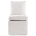 thumbnail image 3 of Furniture of America Jaine Modern Boucle Chenille Pillow Back Dining Side Chair with Casters, White, 3 of 12