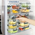 thumbnail image 5 of TAIMASI 42 Pcs Glass Food Storage Containers Set with Snap Locking Lids, 21 Containers & 21 Lids, Glass Meal Prep Lunch Box Containers, Grey, 5 of 7