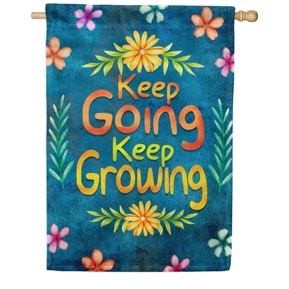 America Forever Keep Going Keep Growing Inspirational House Flag 28 x 40 inch Motivational Quote Positive Vibes Spring Summer Double Sided Outdoor Yard Decorative Flag