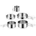 thumbnail image 2 of Olla de Camping, utensilios de cocina para acampar, cacerola con mango ergonómico, olla de cocina, olla para el hogar, senderismo, restaurante al aire , 5 piezas 5 piezas incluyen taza de 7 cm Macarena Olla de cocina, 2 of 8