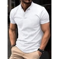 thumbnail image 3 of Frontwalk Shirts for Men V Neck Polo Shirts Summer Slim Fit Short Long Sleeve Cotton Golf T-Shirts Knit Soft Tees White XL, 3 of 3