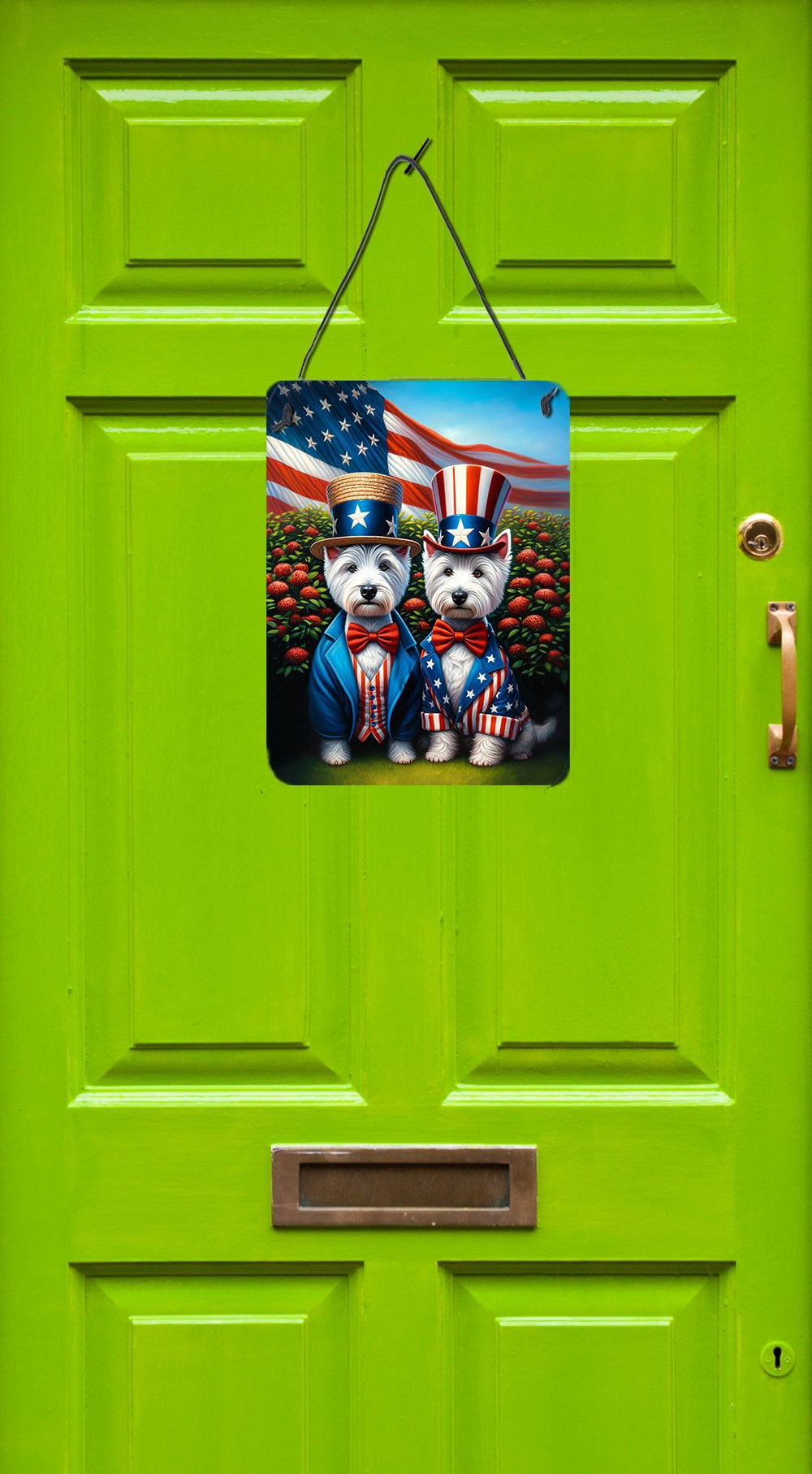 All American Westie Wall or Door Hanging Prints 12 in x 16 in