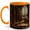 Orange, variant on Gothic Library Coffee Mug, Vintage Bookshelf Reading Room Design, 11 oz Ceramic Cup