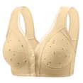 thumbnail image 2 of Qwertyu Daisy Bras for Older Women Front Closure No Wire Comfortable Convenient Buckle Bra Comfy Everyday Bra Complexion 44, 2 of 6
