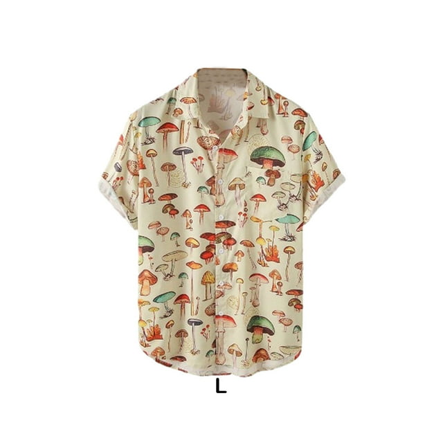 VONKY Unique Pattern Fahionable Men Hawaiian hirt Made Of Cotton Blend Nice Gift L 1Set