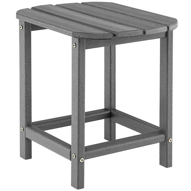 Giantex Petite Table d'Appoint, Table à Thé Carrée Résistante aux Intempéries, Tables d'Extrémité de Chevet (1, Gris)