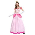 thumbnail image 2 of HAWEE Princess Peach Costume avec Couronne pour Femmes Halloween Cosplay Rose Vif Robe de Concours Pêche, 2 of 6