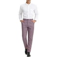 thumbnail image 2 of Pantalones de vestir planos de cintura elástica y stretch de cuadros para hombres INSPIRE CHIC 38 Rosa oscuro, 2 of 7