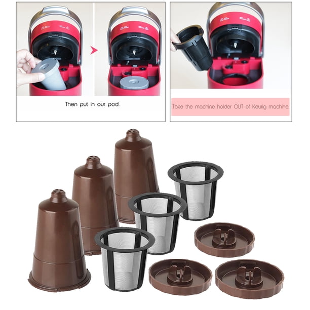 Tazas reutilizables de 3K, s de rellenables para una so taza, taza reutilizable, de utilizar, de , para un deli marrón Yotijar Tazas K reutilizables de café