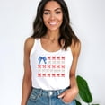 thumbnail image 5 of Patriotic Flag Bow Tank Top 4th of July White Tank Top Women White Tank Top Small, 5 of 6