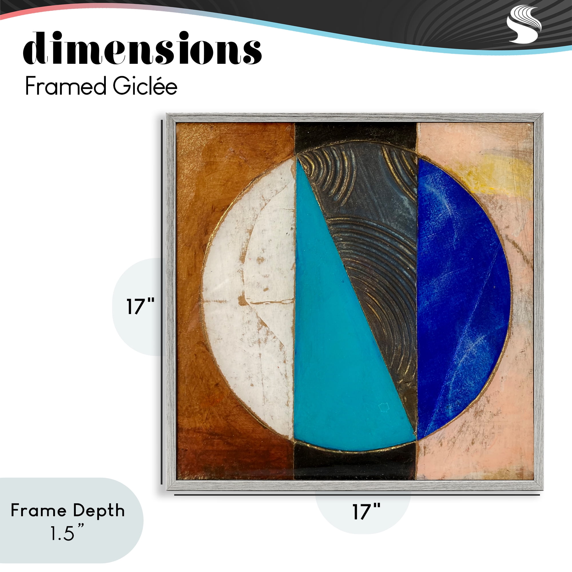 Stupell Industries Structured Circle Abstraction Gray Framed Giclee Art, design by Matthew Finger