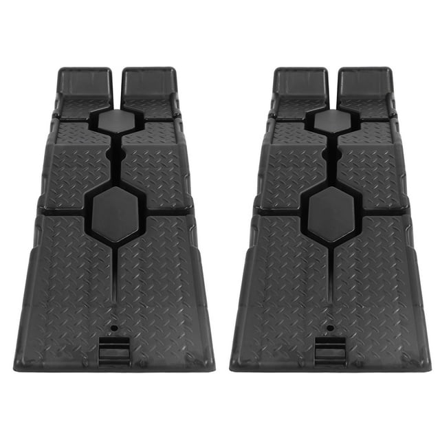 Automotive Leveling Ramp, Drainage Design Car Ramp Enhanced Friction for Heavy Duty Car Lift Home Garage Shop