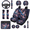 Butterfly Pattern, variant on Car Interior Set, with Front Back Seat Covers Car Headrest Pillow Protectors Wrist Keychain, 14-Piece Geometric Print Car Interior Accessory Kit