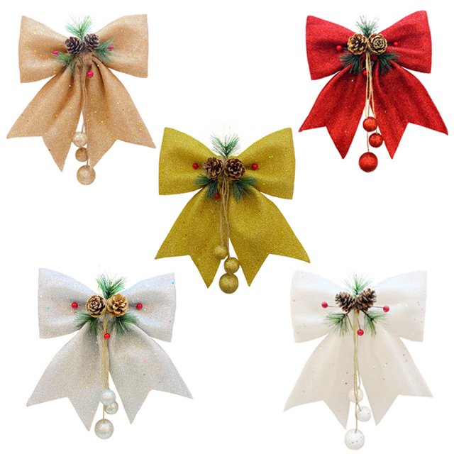 Jinsinto Christmas Accessories Bowknot Pine Cone Pendant Christmas Tree Decoration