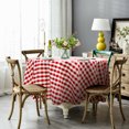 thumbnail image 3 of Gymax 2Pcs Red & White Gingham Checkered Tablecloth 90" Polyester Linen Wedding Party, 3 of 10