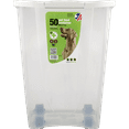 Van Ness 50 lb Pet Box Dog Food Rolling Storage Container with Wheels