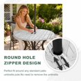 thumbnail image 4 of Round Outdoor Tablecloth with Umbrella Hole and Zipper, Farmhouse Wood Grain Tablecloth with Elastic Waterproof, Vintage Country Barn Gate Grey Patio Table Covers for 55" - 60" Picnic Pool Tables, 4 of 9