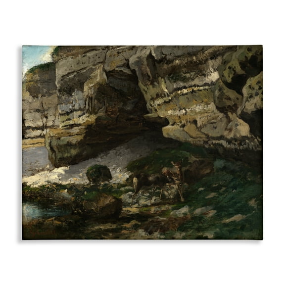Stupell Industries Classic Courbet Cliff Landscape Landscape & Nature Painting Wrapped Canvas Art Print Wall Art, 20 x 16