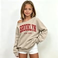 thumbnail image 2 of Shadoumai Girls Off the Shoulder Sweatshirts Brooklyn Letter Print Tops Cute Trendy Fall Pullover for Teen Girl Long Sleeve Kids Clothes, 2 of 6
