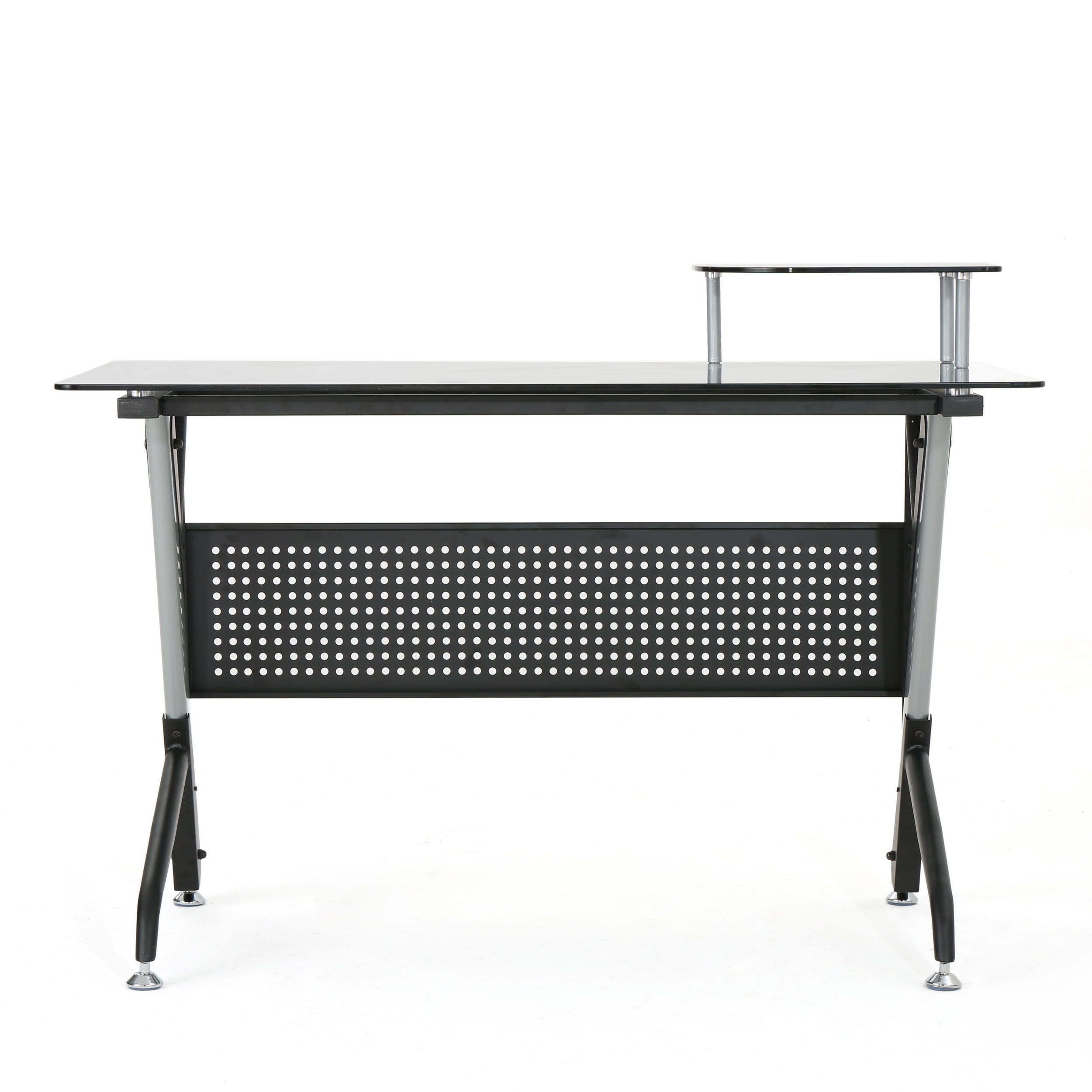 Valyrian Black Tempered Glass Computer Desk Grey