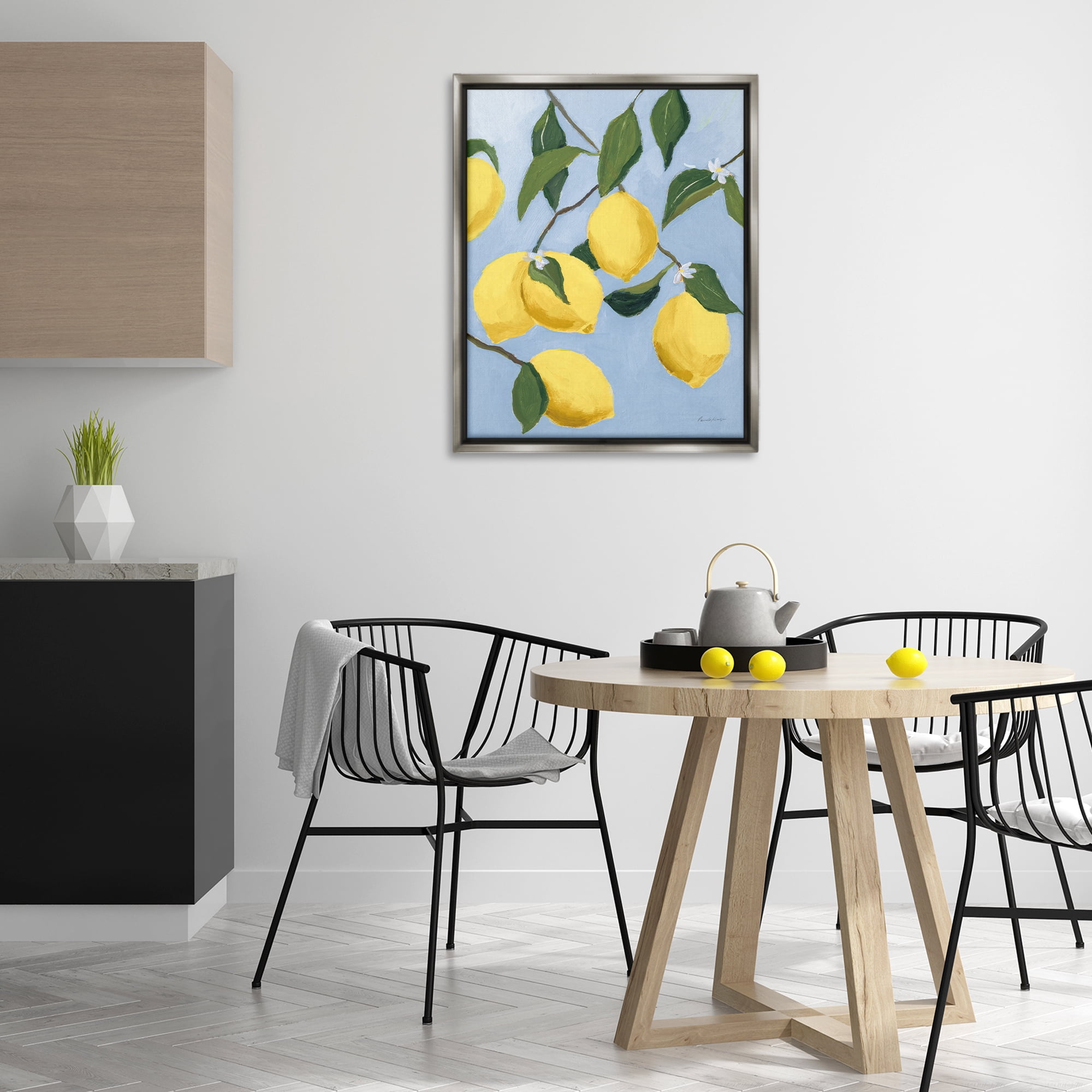 Stupell Industries Winding Lemon Tree Food & Beverage Painting Gray Floater Framed Art Print Wall Art, 25 x 31